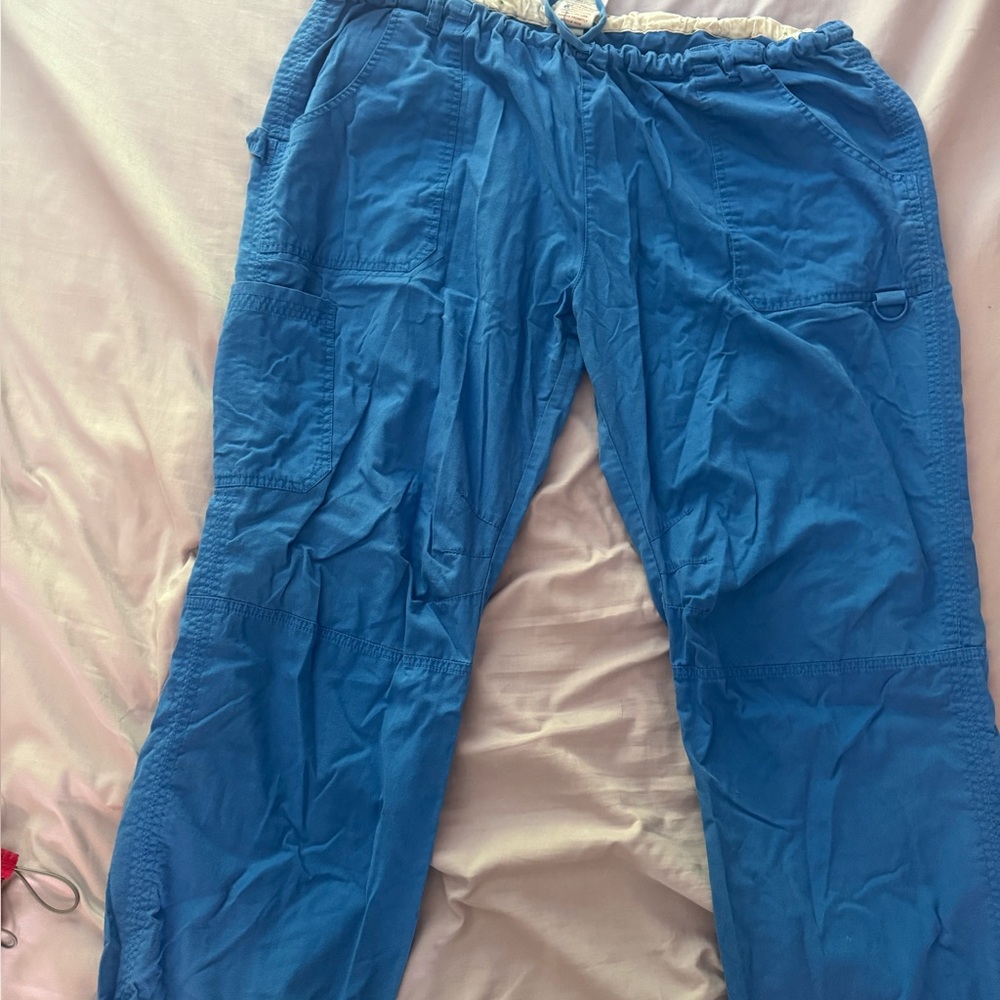 Koi Blue Cargo Scrub Pants